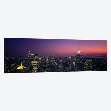 Twilight, Aerial, NYC, New York City, New York State, USA Canvas Print #PIM2922} by Panoramic Images Canvas Art
