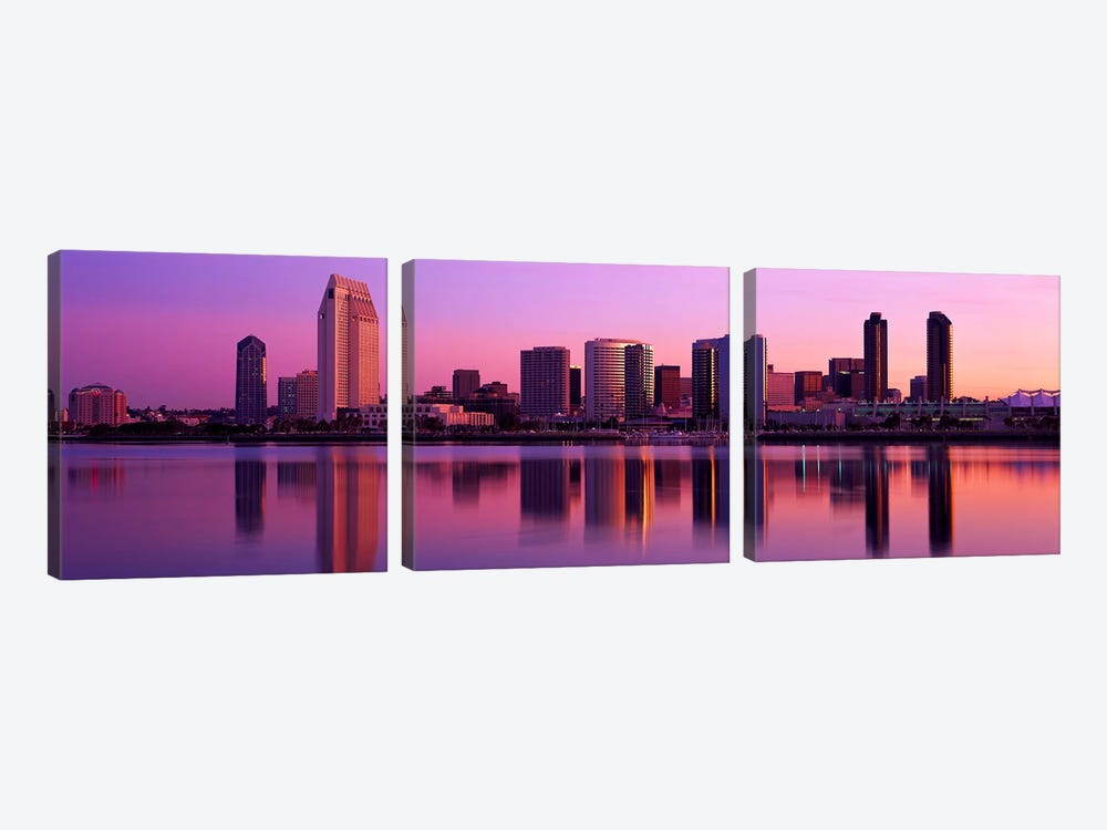 USA, California, San Diego, twiilight by Panoramic Images 3-piece Canvas Art