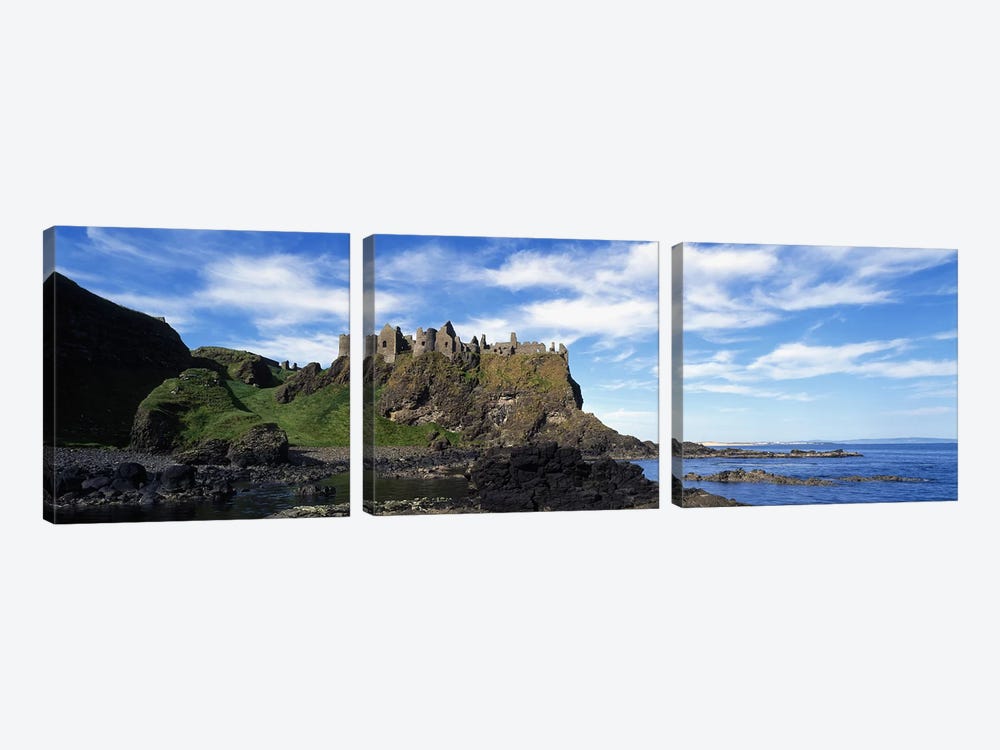 Dunluce Castle, County Antrim, Northern Ireland, United Kingdom by Panoramic Images 3-piece Canvas Artwork
