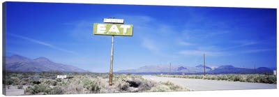 Old Diner Sign, Highway 395, California, USA Canvas Art Print
