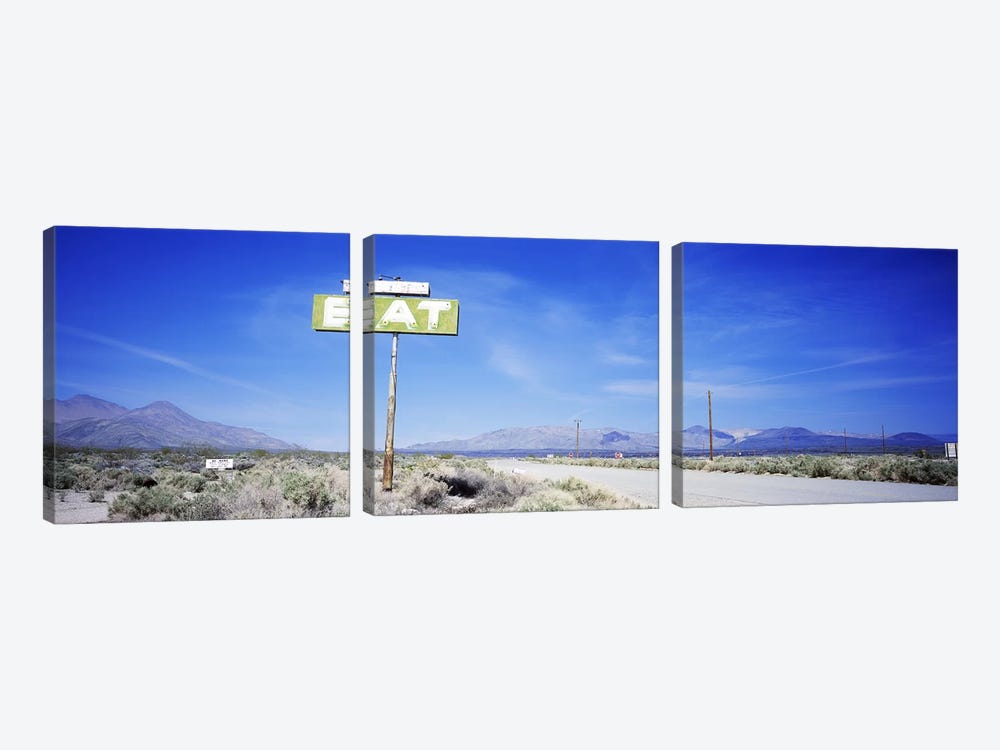 Old Diner Sign, Highway 395, California, USA by Panoramic Images 3-piece Canvas Artwork