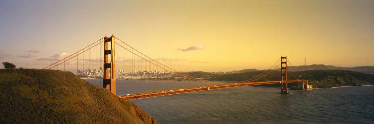 High angle view of a suspension bridge across the seaGolden Gate Bridge, San Francisco, California, USA