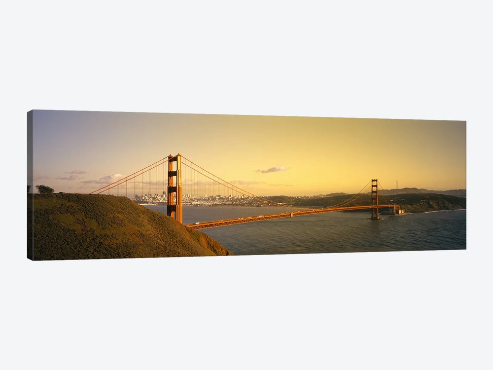 High angle view of a suspension bridge across the seaGolden Gate Bridge, San Francisco, California, USA by Panoramic Images 1-piece Canvas Art