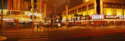 Casino lit up at nightFremont Street, Las Vegas, Nevada, USA by Panoramic Images canvas print