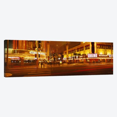 Casino lit up at nightFremont Street, Las Vegas, Nevada, USA Canvas Print #PIM2944} by Panoramic Images Art Print