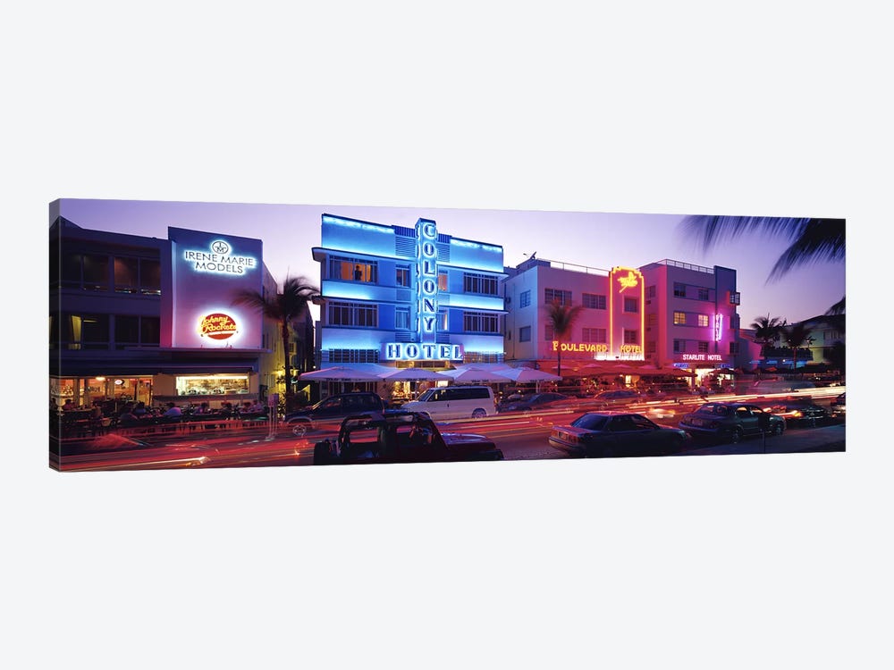 Ocean Drive South Beach Miami FL USA by Panoramic Images 1-piece Canvas Print