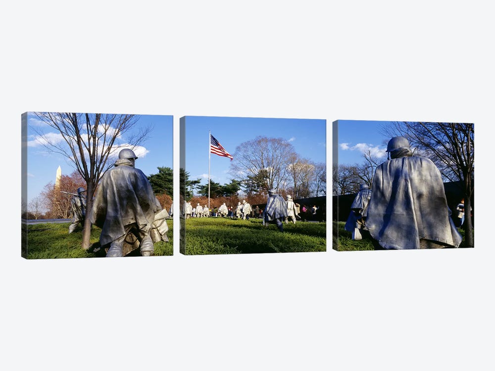 Korean Veterans Memorial Washington DC USA by Panoramic Images 3-piece Canvas Art Print