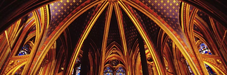 Lower Chapel Ceiling, Sainte Chapelle, Palais de la Cite, Ile de la Cite, Paris, France