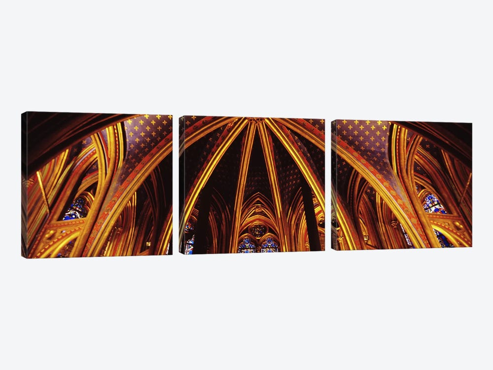 Lower Chapel Ceiling, Sainte Chapelle, Palais de la Cite, Ile de la Cite, Paris, France by Panoramic Images 3-piece Canvas Art Print