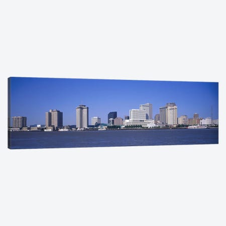 Buildings at the waterfront, Mississippi River, New Orleans, Louisiana, USA Canvas Print #PIM2966} by Panoramic Images Art Print