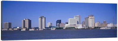 Buildings at the waterfront, Mississippi River, New Orleans, Louisiana, USA Canvas Art Print - New Orleans Skylines