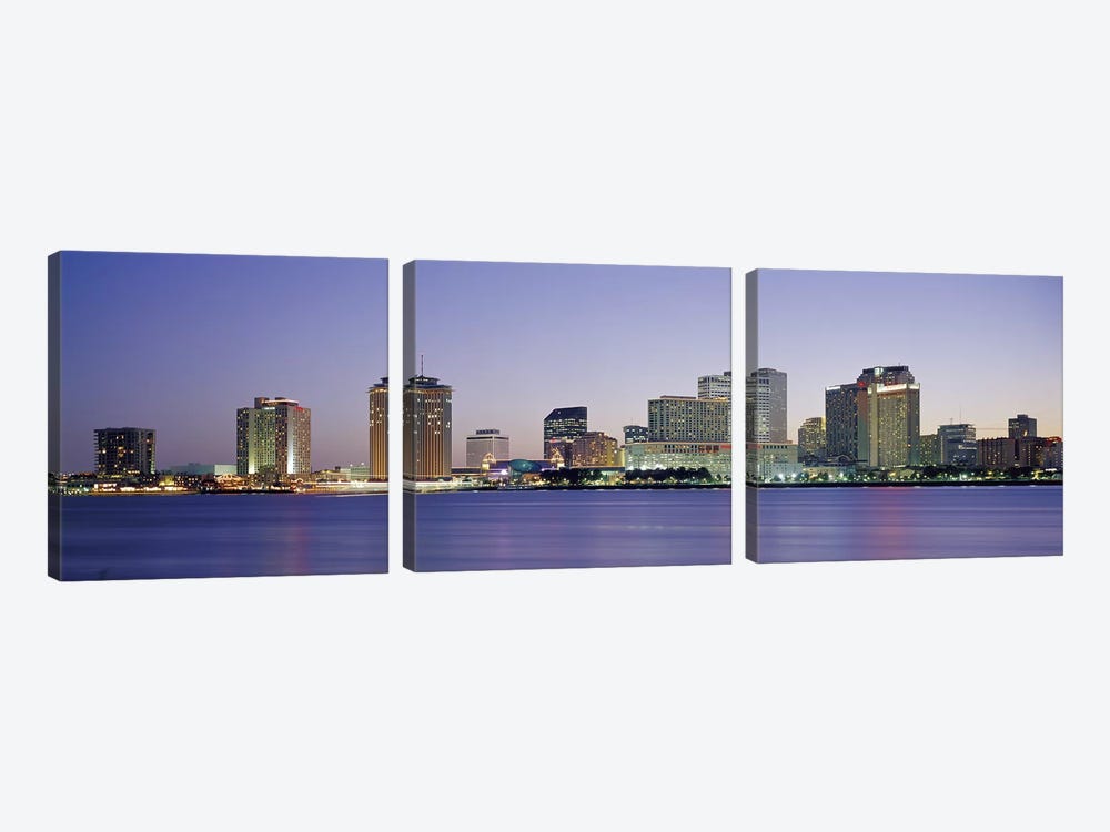 Night New Orleans LA by Panoramic Images 3-piece Canvas Art Print