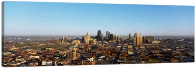 Aerial view of a cityscape, Kansas City, Missouri, USA Canvas Art Print - Kansas City Art