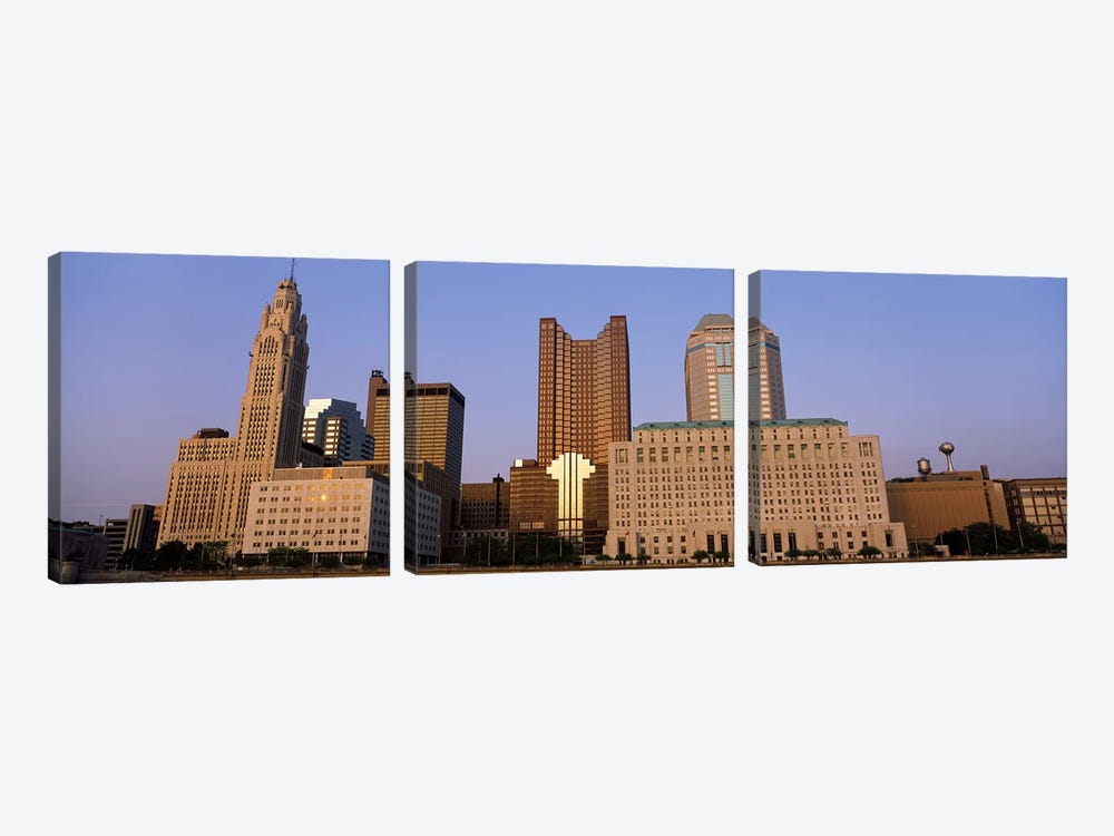 Buildings in a city, Columbus, Franklin County, Ohio, USA by Panoramic Images 3-piece Canvas Art Print