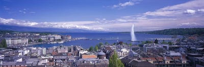 Shoreline Landscape, Lake Geneva, Geneva, Switzerland by Panoramic Images canvas print