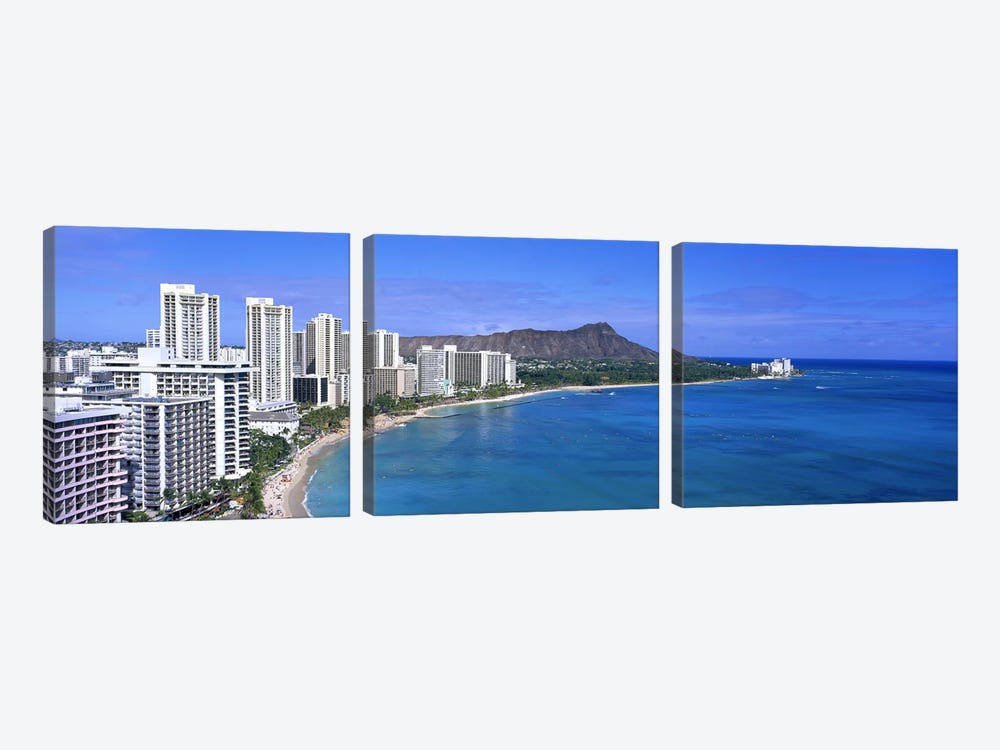 Waikiki Honolulu Oahu HI USA #2 by Panoramic Images 3-piece Canvas Art Print