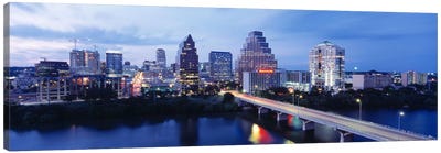 Night, Austin, Texas, USA Canvas Art Print - Panoramic Photography