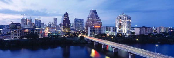 Panoramic Images: Night, Austin, Texas, USA by Panoramic Images