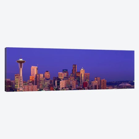 USA, Washington, Seattle, cityscape at twilight Canvas Print #PIM2988} by Panoramic Images Canvas Wall Art