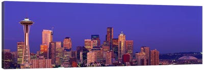 USA, Washington, Seattle, cityscape at twilight Canvas Art Print - Skyline Art