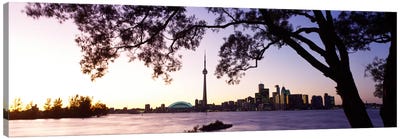 Skyline CN Tower Skydome Toronto Ontario Canada Canvas Art Print - Ontario Art