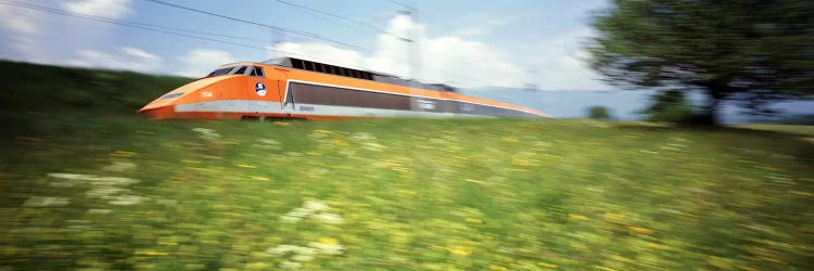 Blurred Motion View Of A TGV (High-Speed Train)