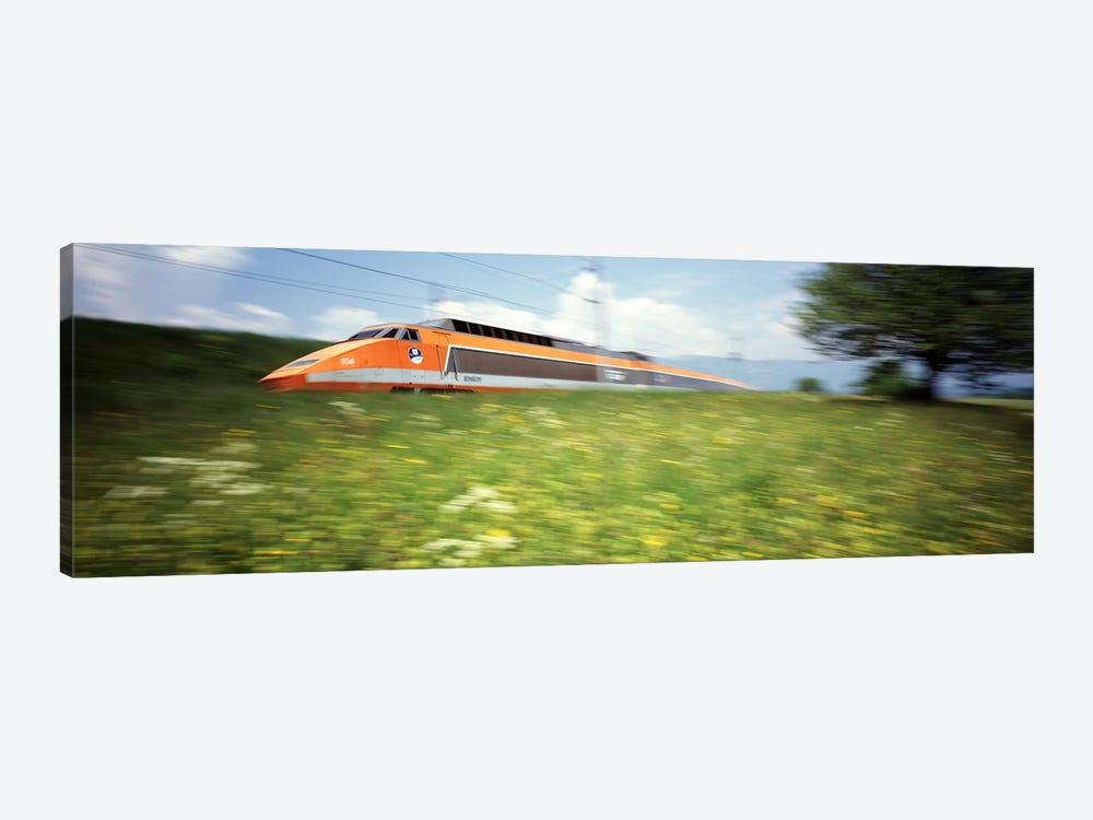Blurred Motion View Of A TGV (High-Speed Train) by Panoramic Images 1-piece Canvas Print