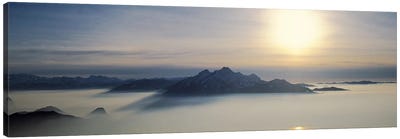Mist Around Pilatus, Lucerne, Switzerland Canvas Art Print - Switzerland Art