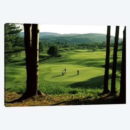 Golfers On A Green, Country Club Of Vermont, Waterbury, Washington County, Vermont, USA Canvas Print #PIM2996} by Panoramic Images Canvas Wall Art