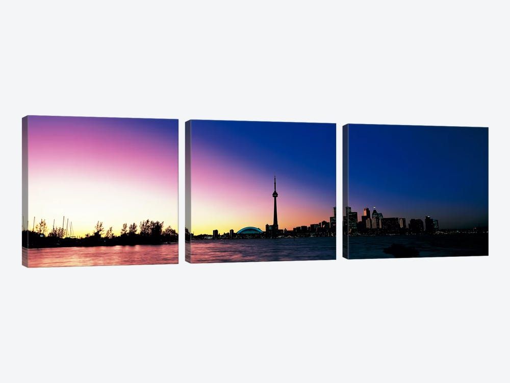Skyline CN Tower Skydome Toronto Ontario Canada by Panoramic Images 3-piece Canvas Art Print