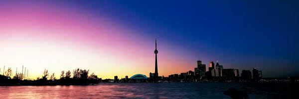 Ontario: Skyline CN Tower Skydome Toronto Ontario Canada by Panoramic Images