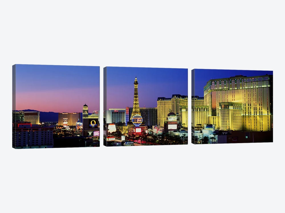 The Strip at Dusk, Las Vegas, Nevada, USA by Panoramic Images 3-piece Canvas Art
