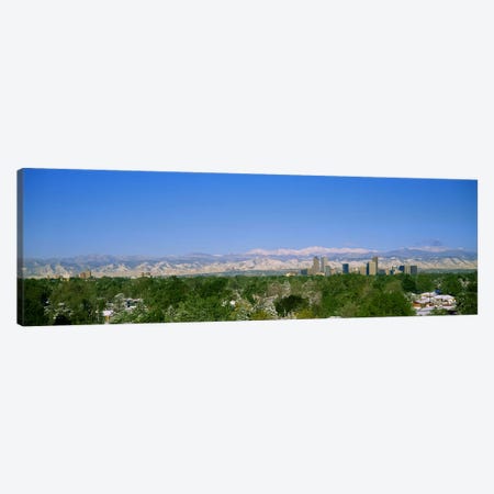 Buildings in a city with a mountain range in the background, Denver, Colorado, USA Canvas Print #PIM3003} by Panoramic Images Canvas Artwork