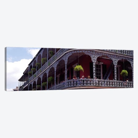 People sitting in a balcony, French Quarter, New Orleans, Louisiana, USA Canvas Print #PIM3006} by Panoramic Images Canvas Print