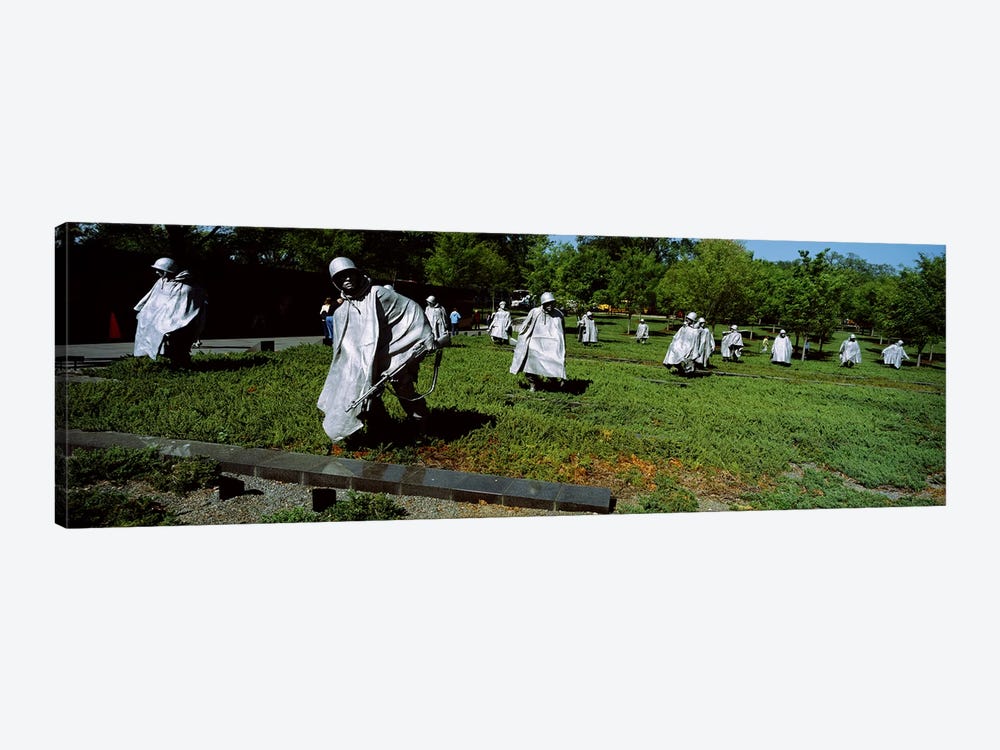USA, Washington DC, Korean War Memorial, Statues in the field by Panoramic Images 1-piece Canvas Art