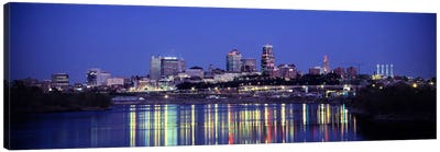 Evening Kansas City MO Canvas Art Print - Panoramic Cityscapes