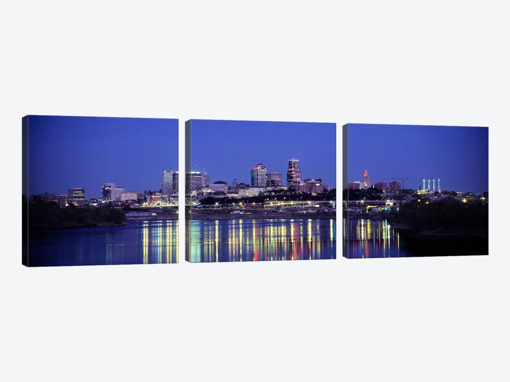 Evening Kansas City MO by Panoramic Images 3-piece Canvas Wall Art
