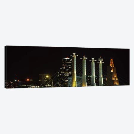 Buildings lit up at night in a cityBartle Hall, Kansas City, Jackson County, Missouri, USA Canvas Print #PIM3022} by Panoramic Images Canvas Wall Art