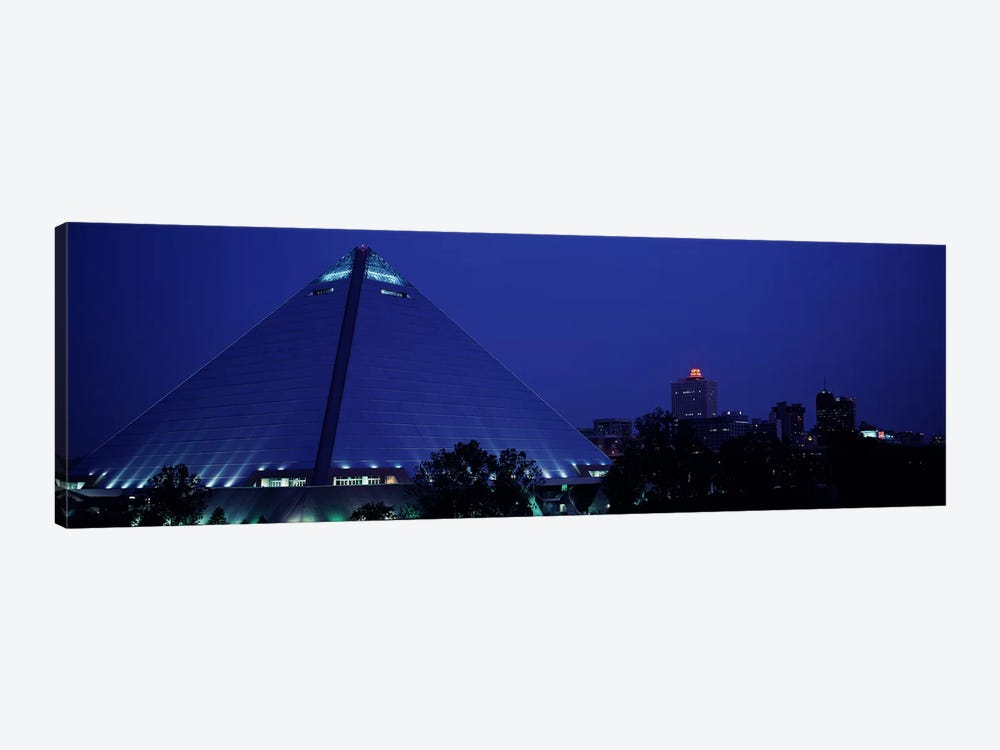 Night The Pyramid & Skyline Memphis TN USA by Panoramic Images 1-piece Canvas Print
