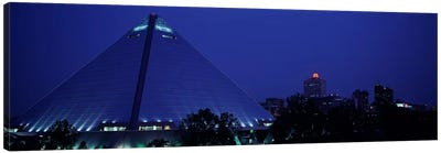 Night The Pyramid & Skyline Memphis TN USA Canvas Art Print - Pyramids