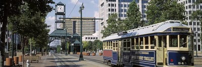 View of A Tram Trolley on A City StreetCourt Square, Memphis, Tennessee, USA by Panoramic Images multi panel art