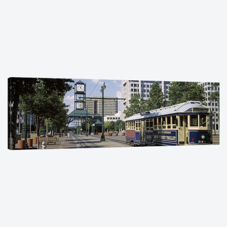 View of A Tram Trolley on A City StreetCourt Square, Memphis, Tennessee, USA Canvas Print #PIM3034} by Panoramic Images Canvas Wall Art