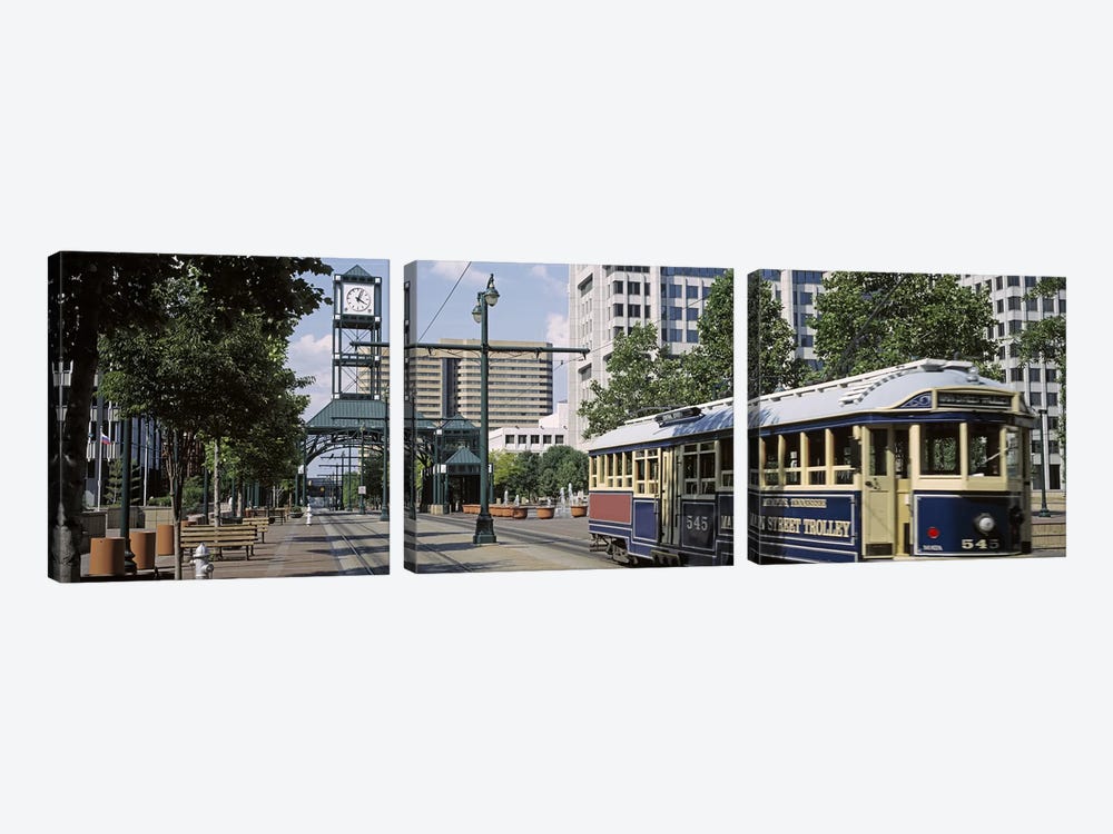 View of A Tram Trolley on A City StreetCourt Square, Memphis, Tennessee, USA by Panoramic Images 3-piece Art Print