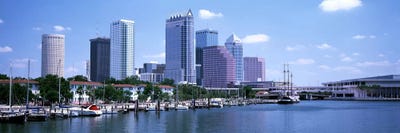 Skyline & Garrison Channel Marina Tampa FL USA by Panoramic Images canvas print