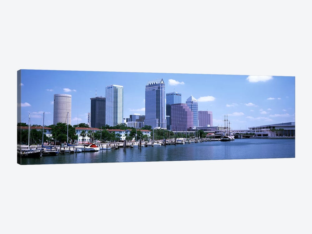 Skyline & Garrison Channel Marina Tampa FL USA by Panoramic Images 1-piece Canvas Artwork