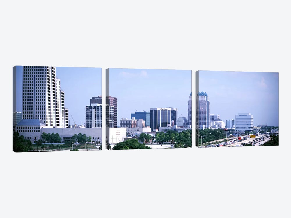 Skyline & Interstate 4 Orlando FL USA by Panoramic Images 3-piece Art Print