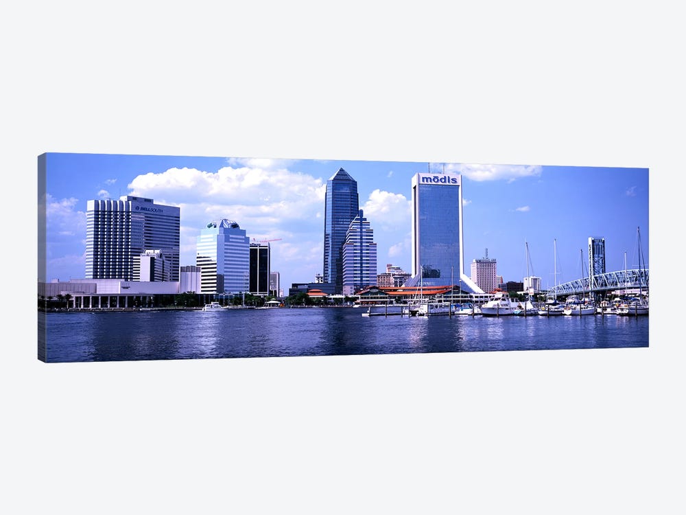 Skyscrapers at the waterfront, Main Street Bridge, St. John's River, Jacksonville, Florida, USA by Panoramic Images 1-piece Canvas Art