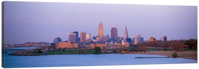 Buildings at the waterfront, Cleveland, Ohio, USA #2 Canvas Art Print - Cleveland