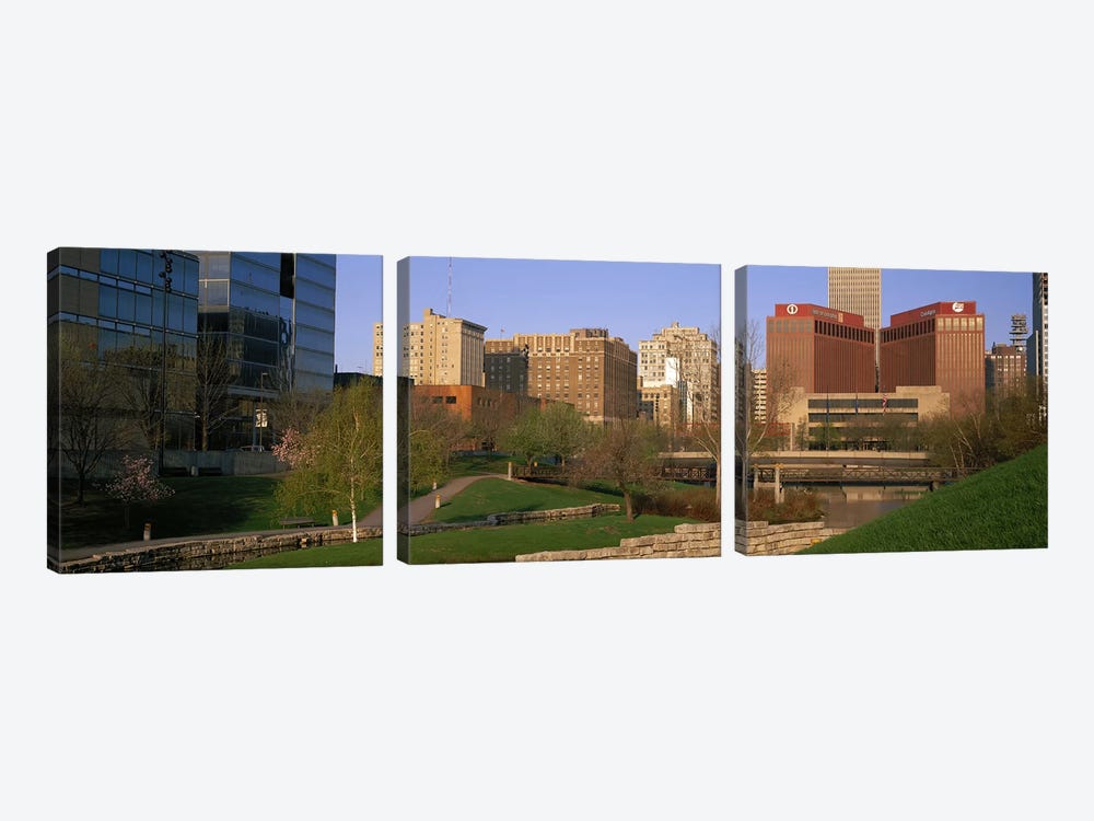 Downtown Omaha NE by Panoramic Images 3-piece Canvas Art