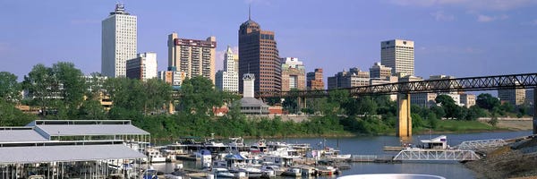 Tennessee: Mud Island Marina Skyline Memphis TN by Panoramic Images